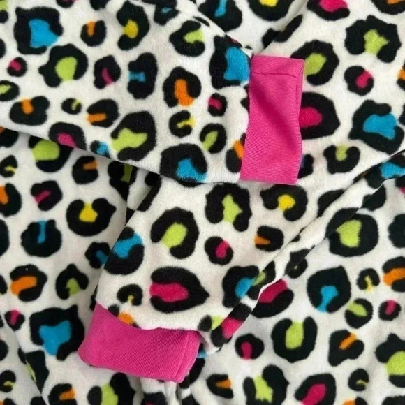 Beverly Hills Princess Neon LEOPARD Sleeper One-Piece PJ's Girls SZ 10 #2061 - Picture 8 of 10
